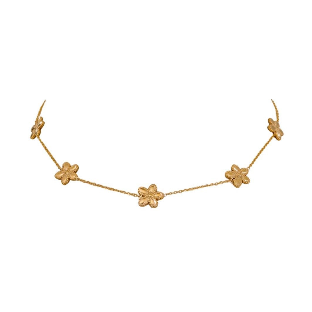 Ketting bloemen (goud)