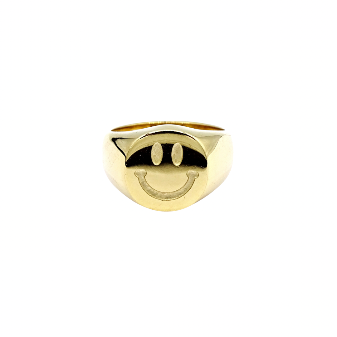 Ring chunky smiley (goud)