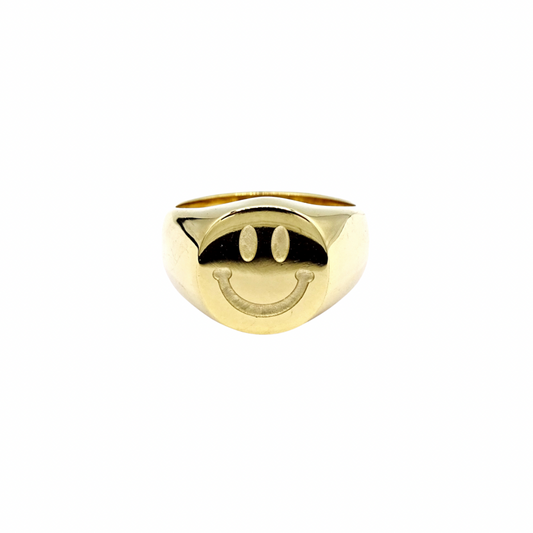 Ring chunky smiley (goud)