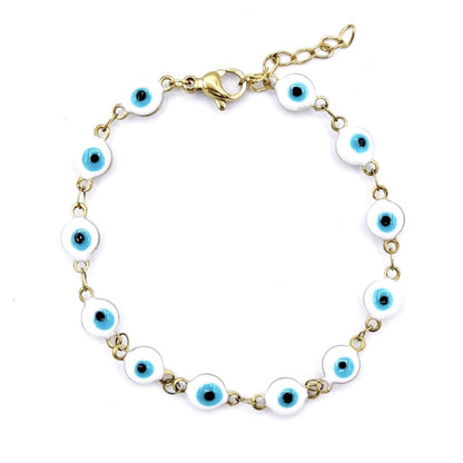 Armband oogjes wit blauw